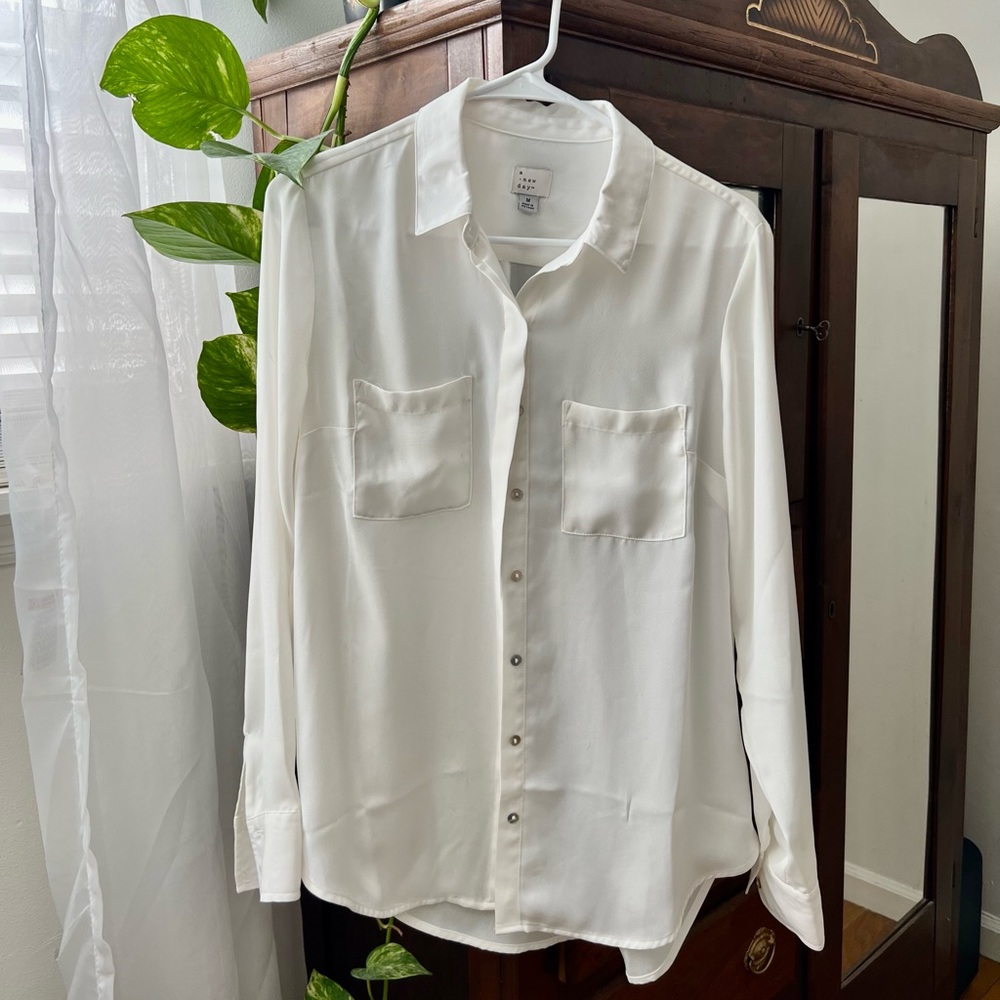 Simple white button-up